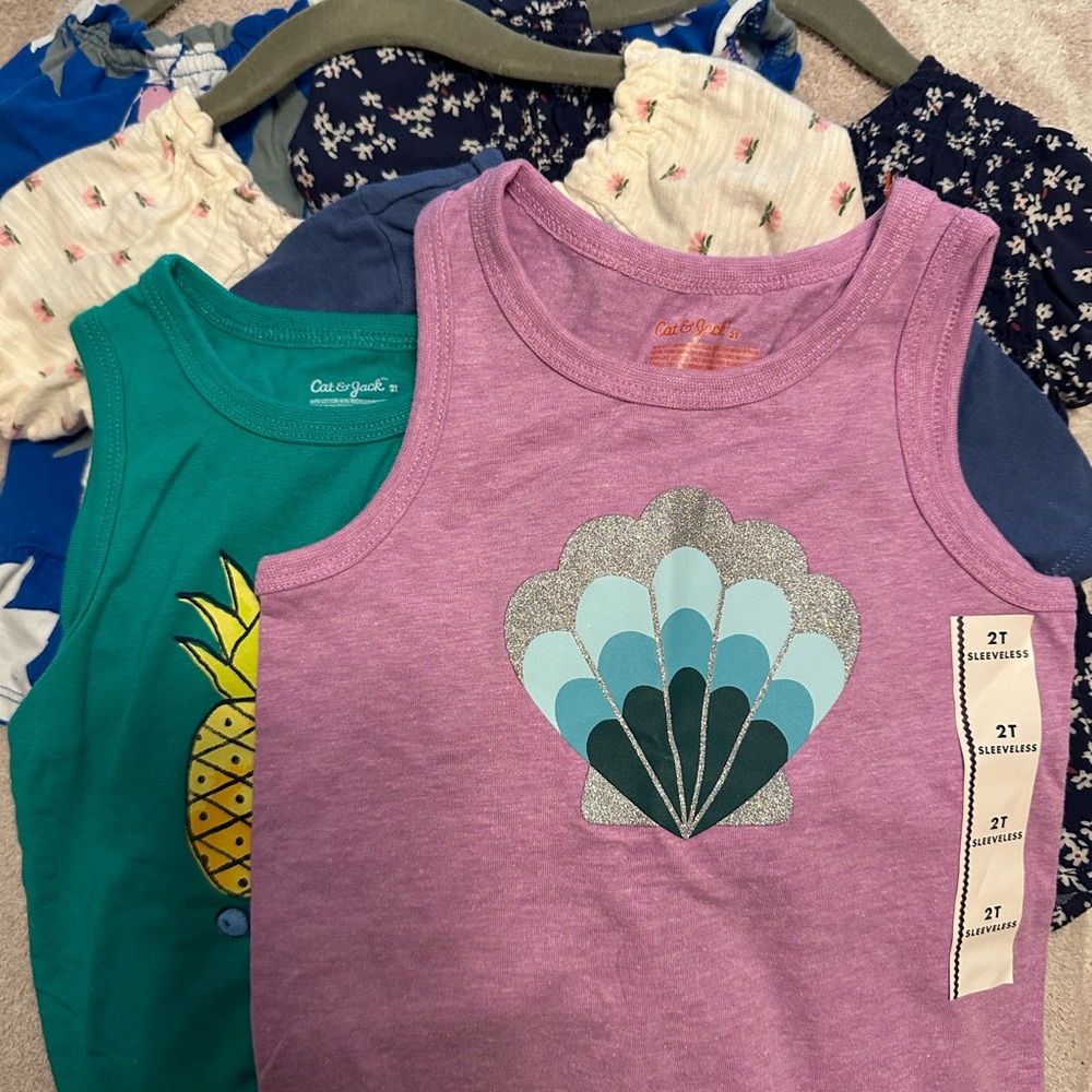 Bundle of 6 Toddler Tops | 2T 🐚 🍍🦄🌸